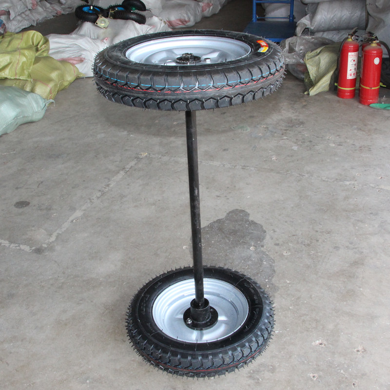 20寸手推车充气40012马车轮子带轴重型实心工地脚轮