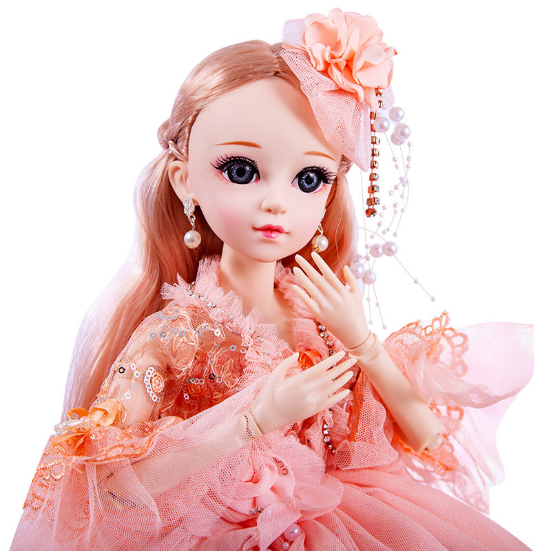 60cm厘米浅仔芭比特大洋娃娃女孩套装公主大礼盒智能玩具单个布