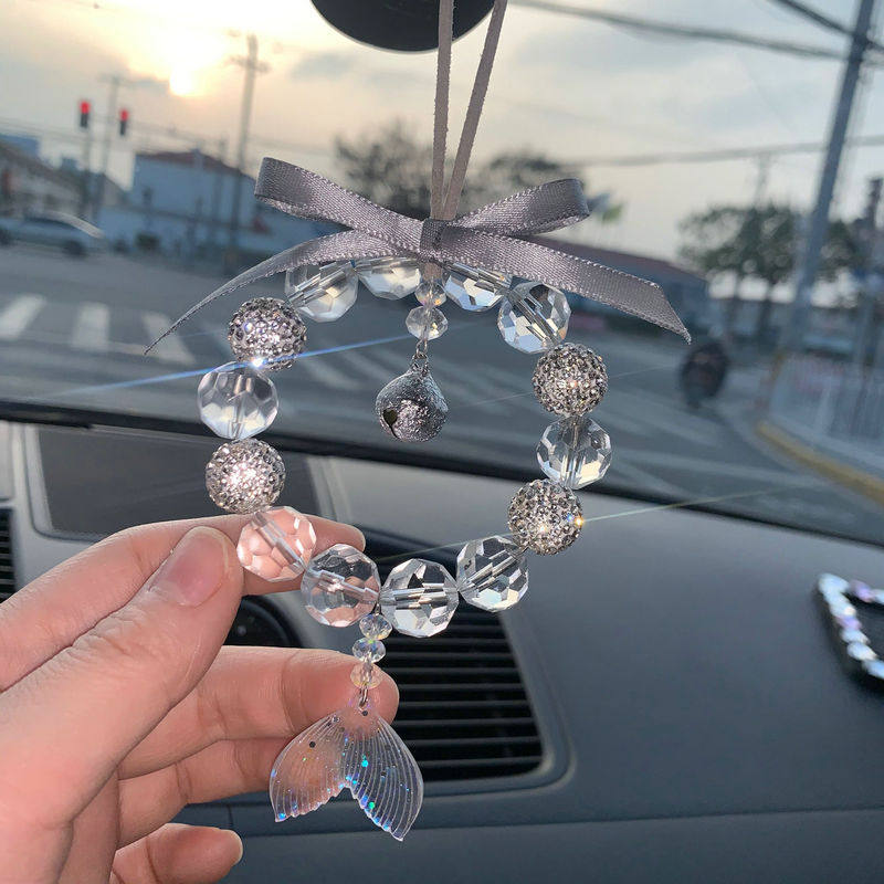 新款ins汽车挂件水晶镶钻后视镜高档挂饰车内车挂