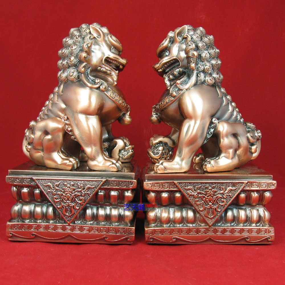 一对狮子摆件北京京狮招财玄关办公室风水用品摆件