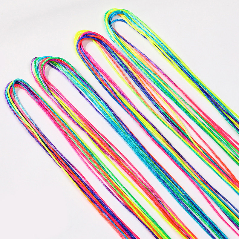 彩色儿童渐变编发绳彩辫子变色绳子彩带头发发饰