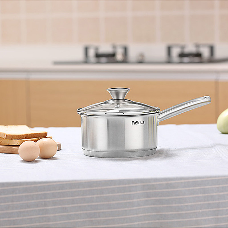 汤锅不锈钢电磁炉米糊锅厨房家用手柄加厚单柄汤锅