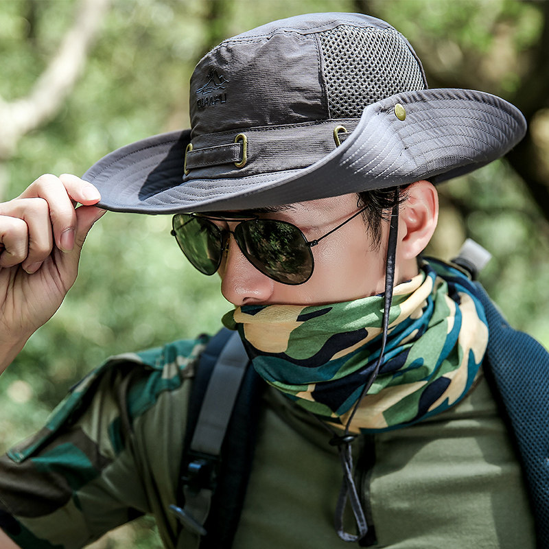 帽子男士遮阳帽防晒户外太阳帽夏季钓鱼休闲沙漠帽子