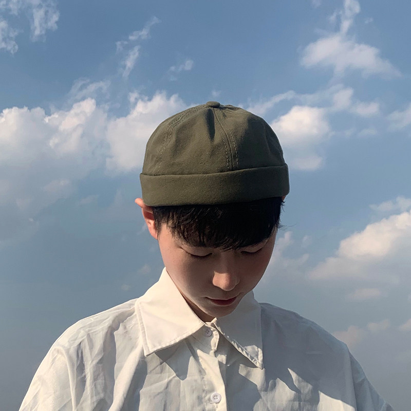 地主帽男瓜皮帽ins潮牌无檐嘻哈街舞男生帽子潮流韩版帅气贝雷