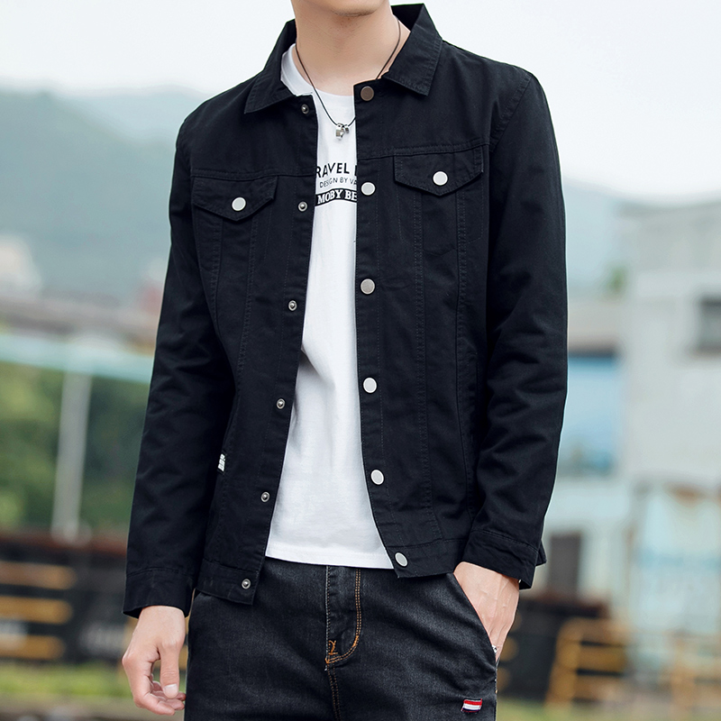 2022春款牛仔外套男春装纯棉上衣服春秋季工装夹克修身牛仔衣褂子