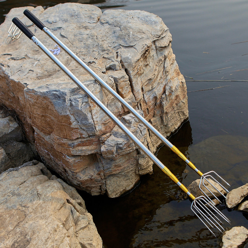 可伸缩超硬鱼叉杆加厚大倒刺纯手工鱼叉头不锈钢叉渔叉鱼插鱼叉子