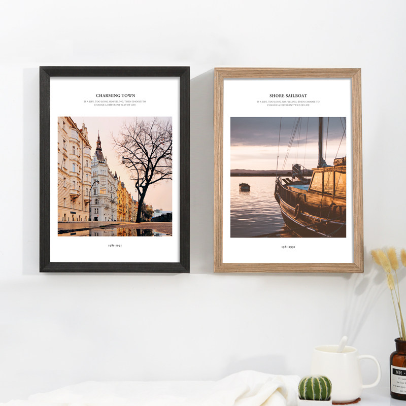 实木相框挂墙简约装饰24画框30寸外框装裱4k相框