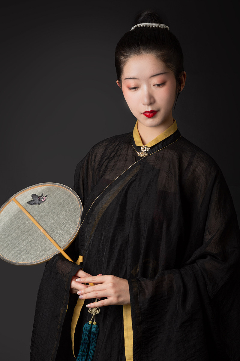 春下汉服如墨明制斜襟立领直袖衫暗提花日常汉服