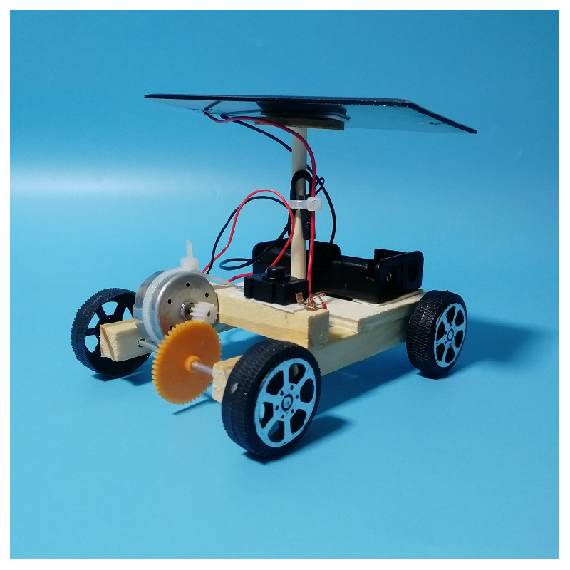 科技制作手动diy太阳能电池两用电动小车物理实验手工制作工具