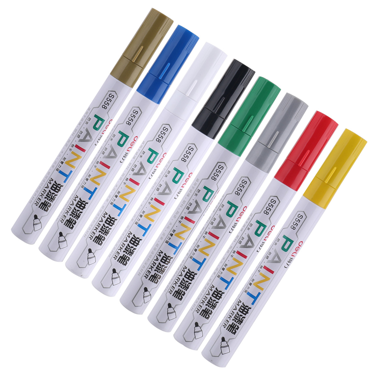 得力s558油漆笔彩色补漆笔 签字签到笔轮胎笔记号笔涂鸦笔