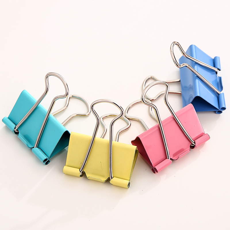 得力彩色长尾夹文件夹子燕尾夹铁票夹大号小号办公文具用品包邮