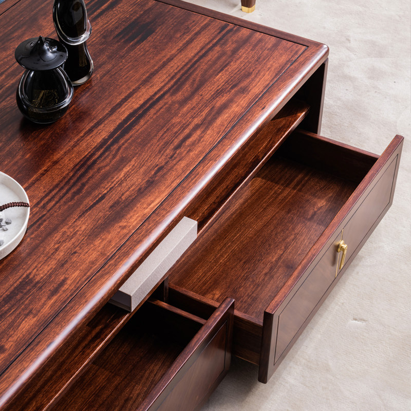 茶几乌金金木简约实木客厅原木中式风格家具茶几