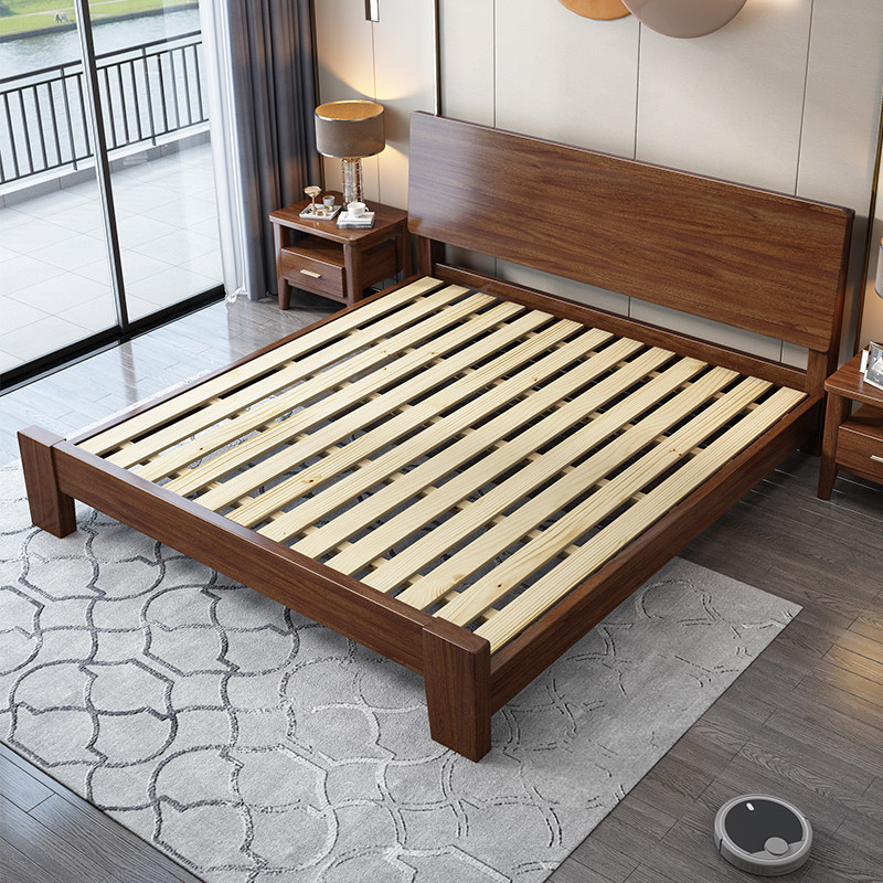 木床实木家具中式新中式胡桃胡桃木卧室床主15米实木床