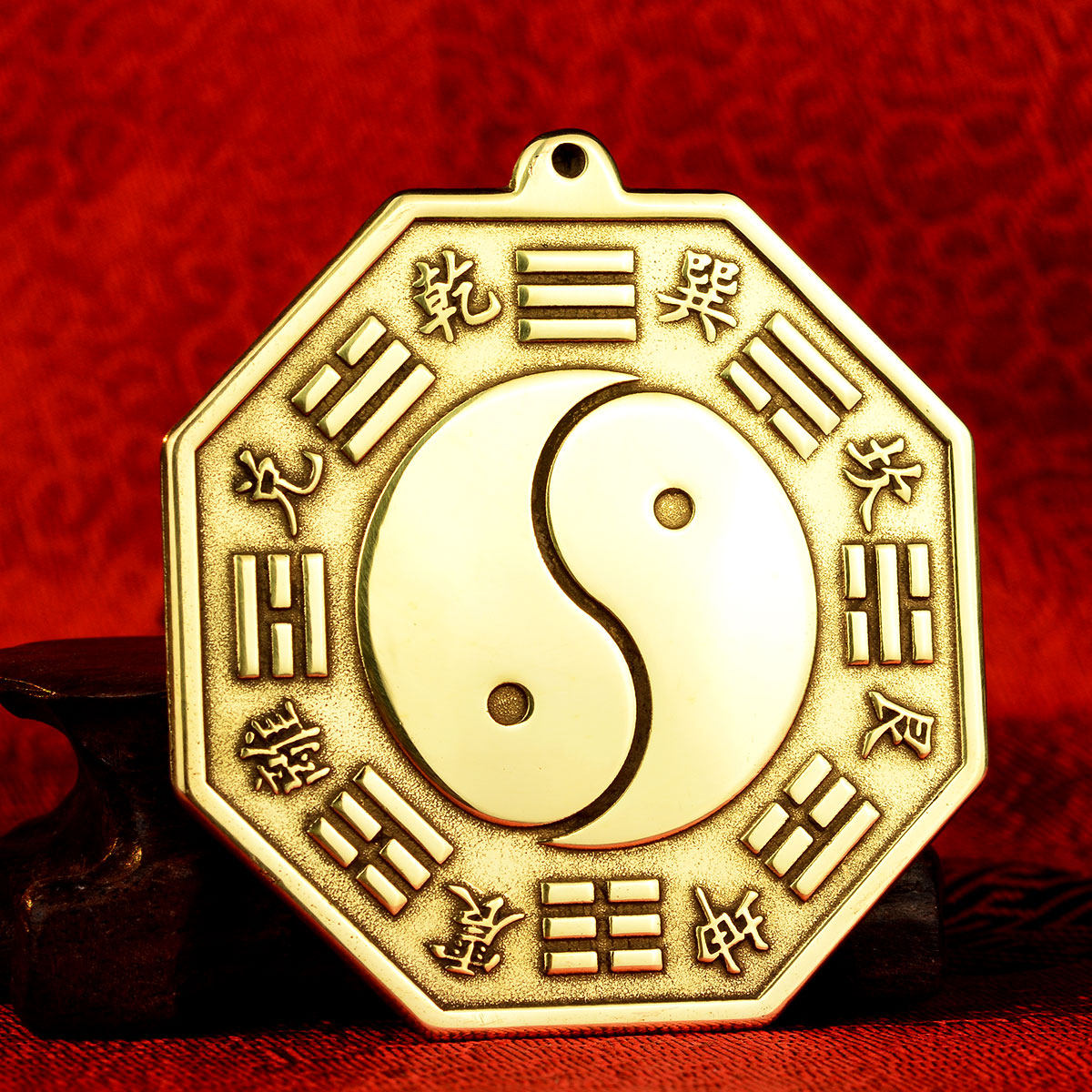 卓弘 纯铜八卦镜凸镜 开光凹镜子阴阳太极镜挂件 家居风水摆件