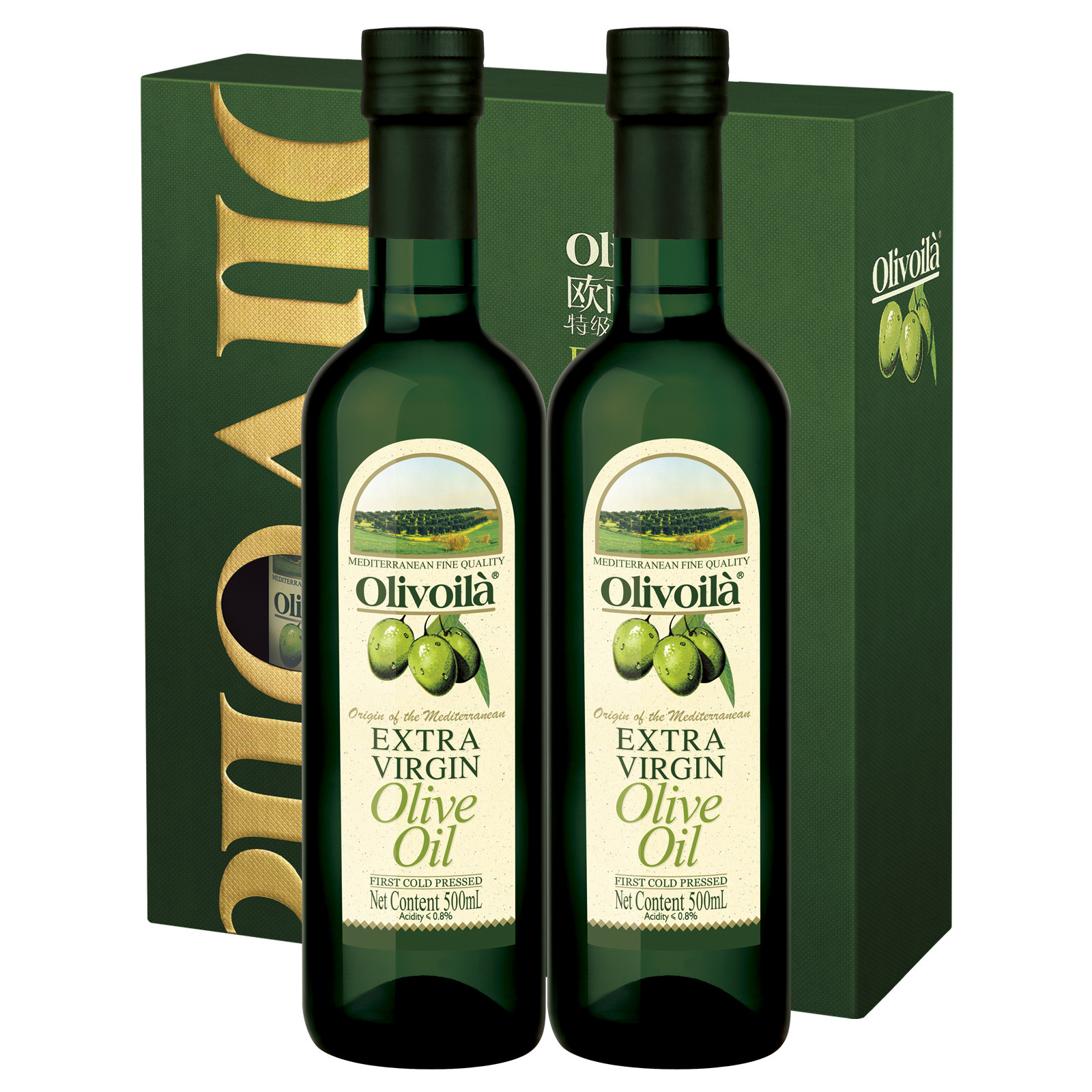 礼盒佳节欧丽薇兰特级初榨橄榄油500ml2瓶盒装橄榄油