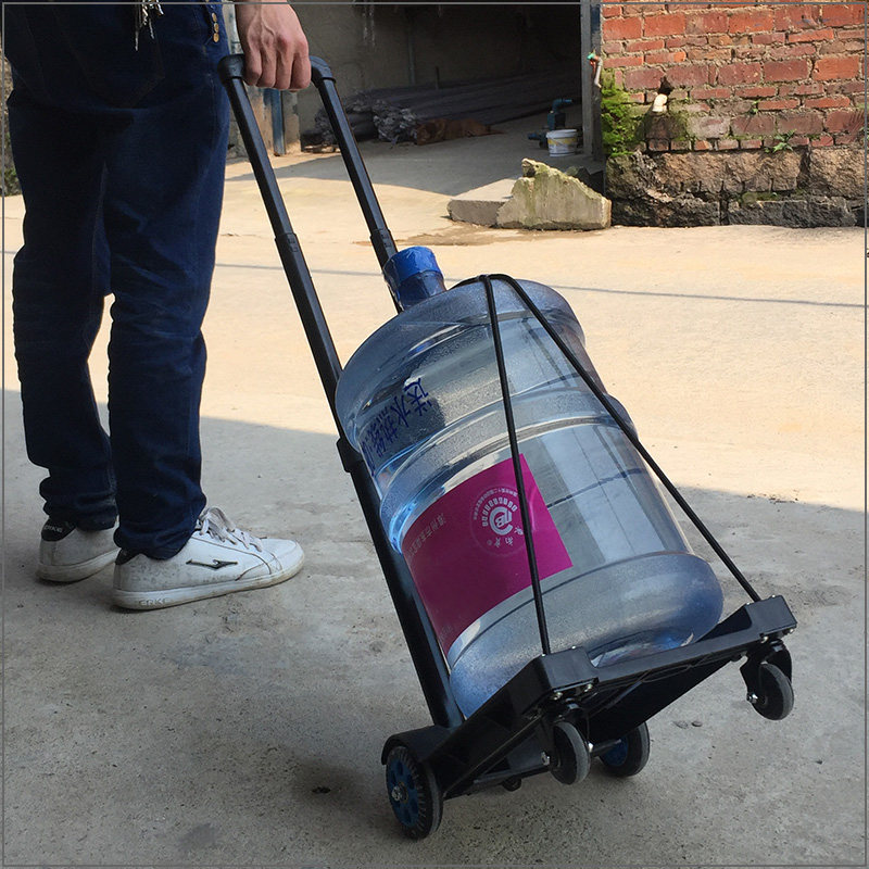 拉杆车不锈钢折叠便携行李车四轮手推车家用小行李车小拉车轻便款