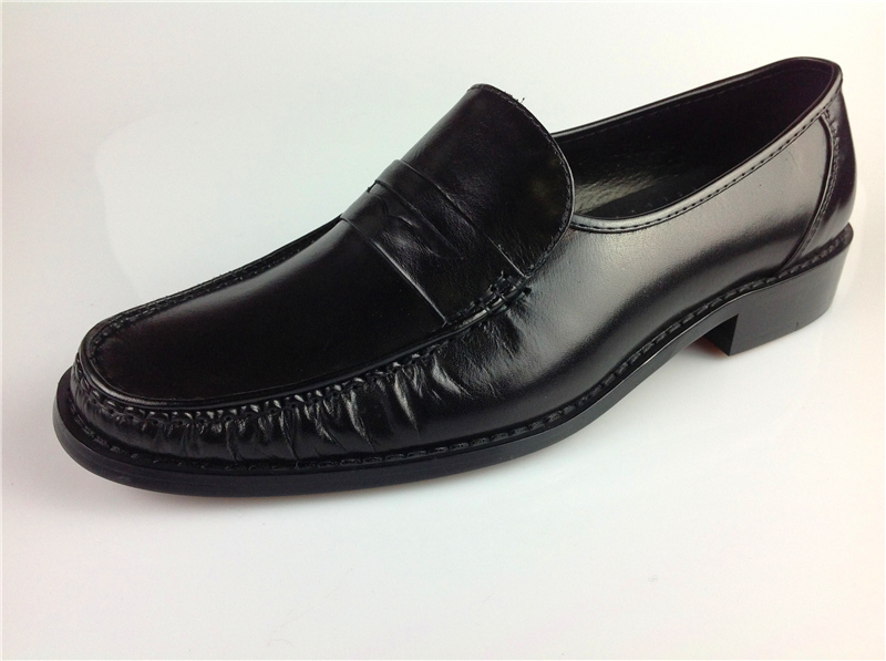 品牌新款夏季男士头层牛皮商务休闲办公室烧麦式皮鞋懒人套脚男鞋