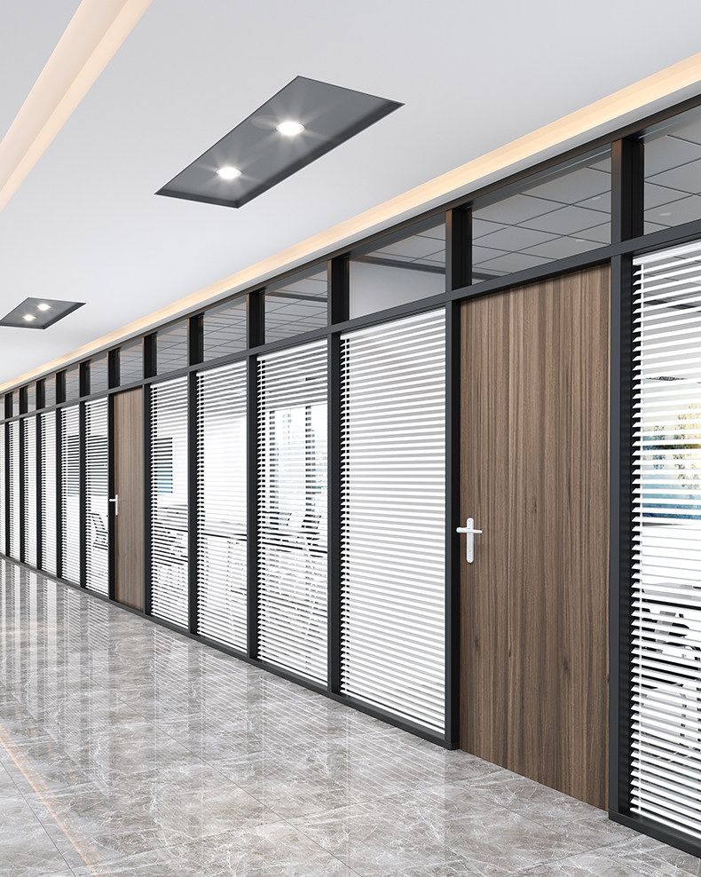 隔断武汉办公室玻璃高隔断屏风高隔间隔间铝合金钢化玻璃高隔断