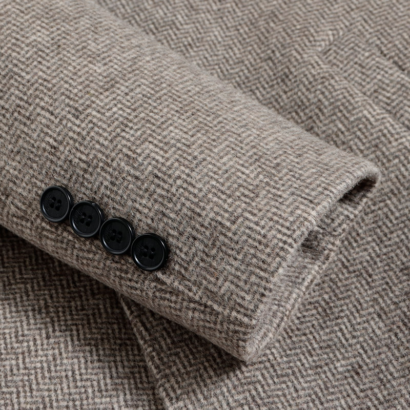 毛呢大衣男中长款冬季羊毛加厚保暖羽绒内胆男士无羊绒双面呢外套