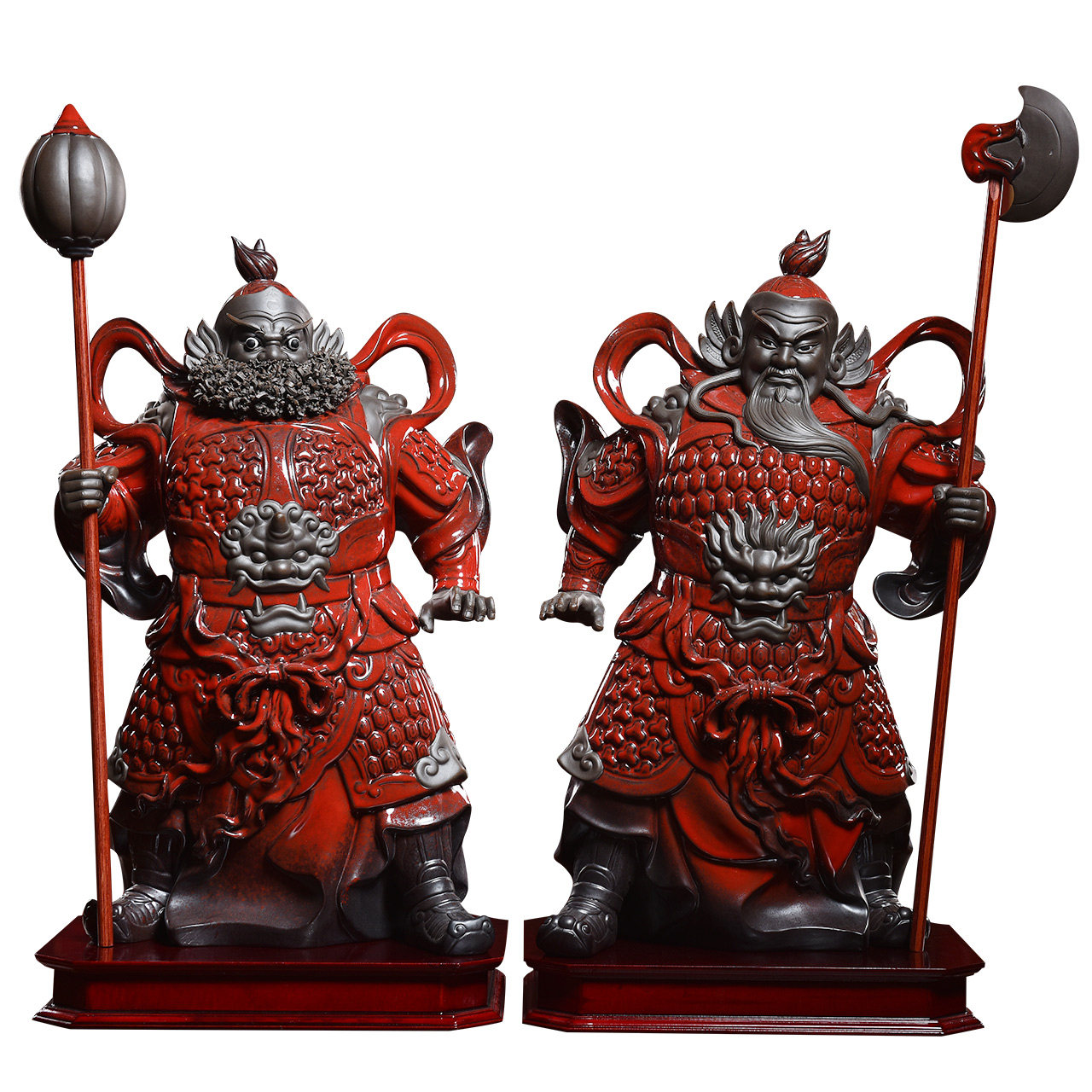 东方泥土 陶瓷雕塑艺术品中式古典门神摆件玄关摆设/门神h10-03