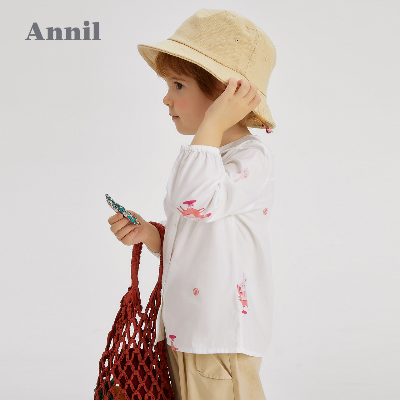 安奈儿童装女童长袖衬衣2021春夏新款女小童可爱衬衫