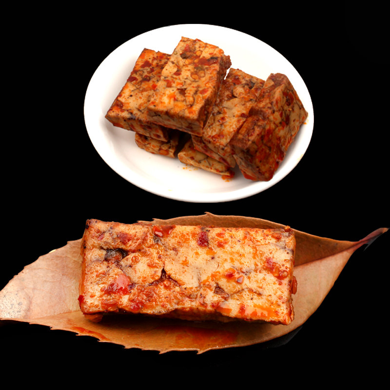 但氏豆腐干四川特产什邡红白豆干休闲零食素食香辣味大包装750克