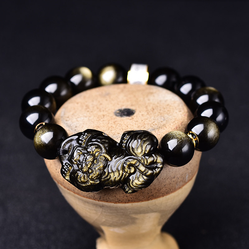 金曜石瑞虎手链老虎饰品手串虎形虎型生肖虎属手链