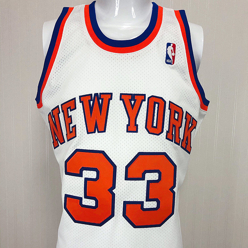 mitchellness尤因8586纽约尼克斯白主33mn多层刺绣篮球服