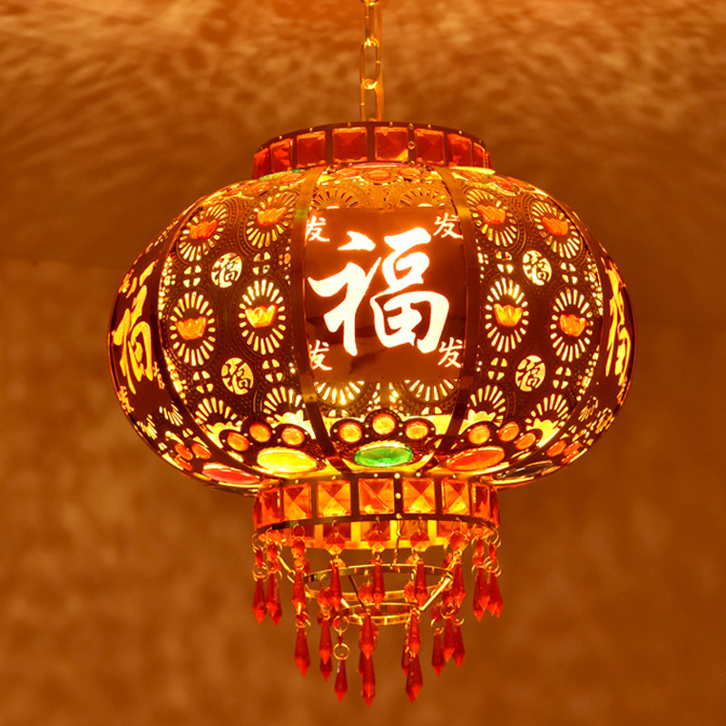 高档大红阳台灯笼吊灯装饰大门户外中国国风床头