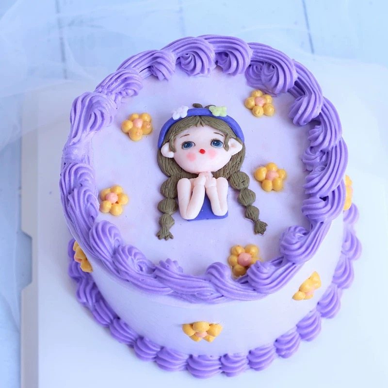 烘焙蛋糕装饰摆件软陶辫子马尾小女孩插件女生节日装扮用品