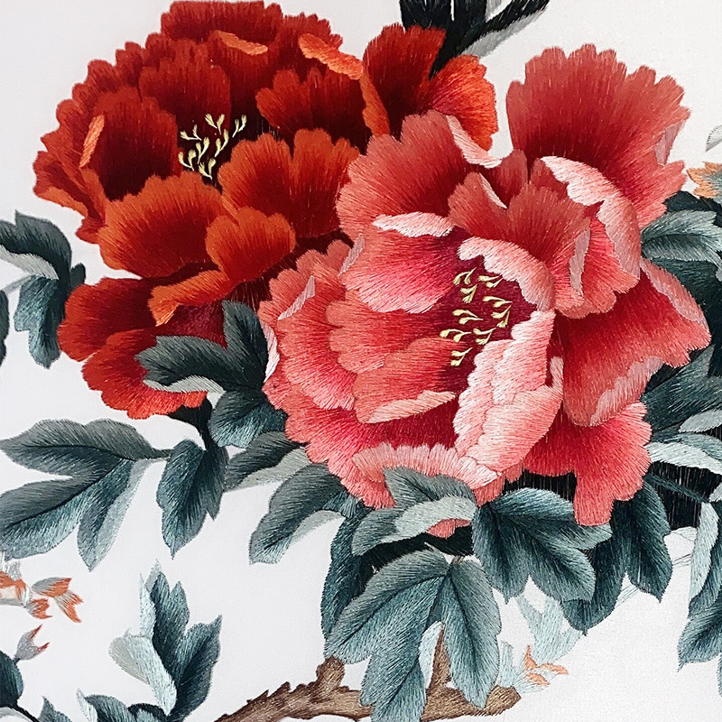 金吴针苏绣成品挂画手工苏州刺绣客厅玄关装饰画苏绣