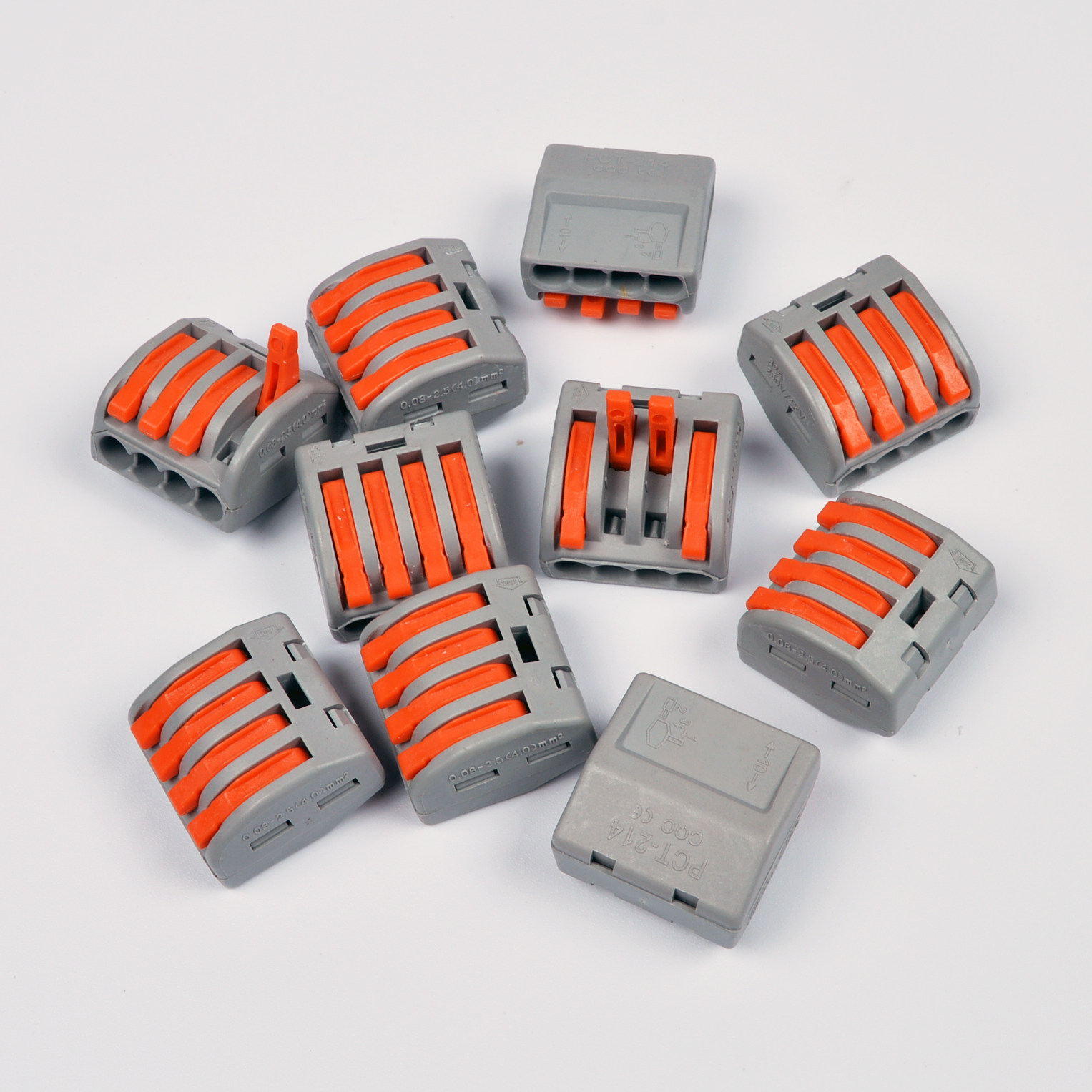 快速接线端子电线分线一进三出4位四孔按压压线接线端子