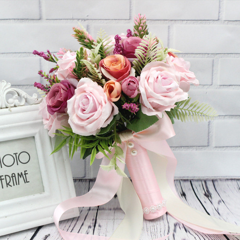 手捧花新娘结婚韩式婚礼花球影楼婚纱照假花伴娘道具花束仿真花