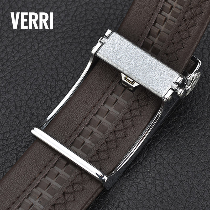 verri真皮皮带男士自动扣头牛皮腰带中青年休闲腰带