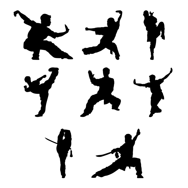 跆拳道武术馆运动运动人人物剪影墙面装饰贴画校园软装墙贴