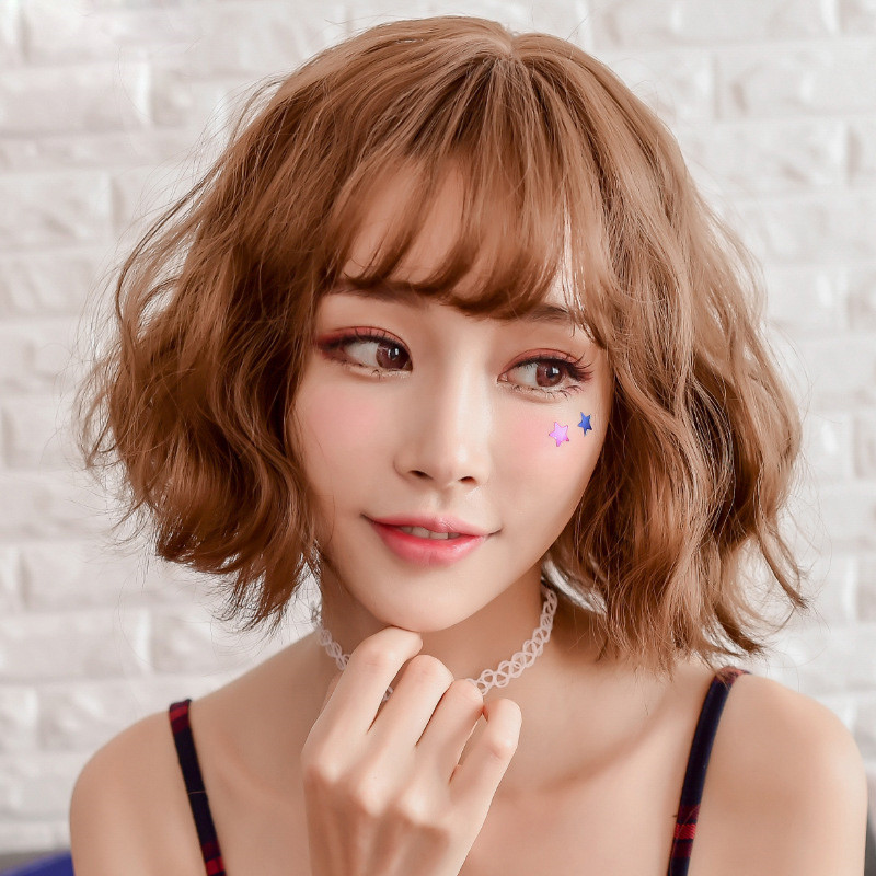 玉米烫假发女短发bobo韩国波波头圆脸全头套式短卷发蓬松自然网红