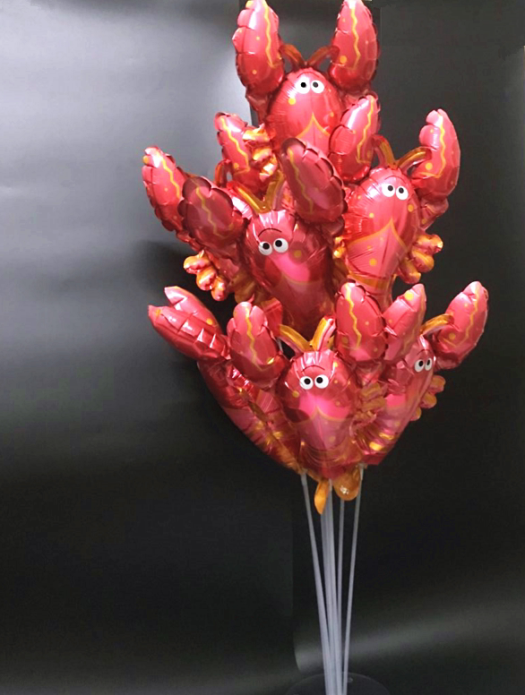 小龙虾气球主题立柱桌飘布置开业广告啤酒节餐厅饭店烧烤装饰用品