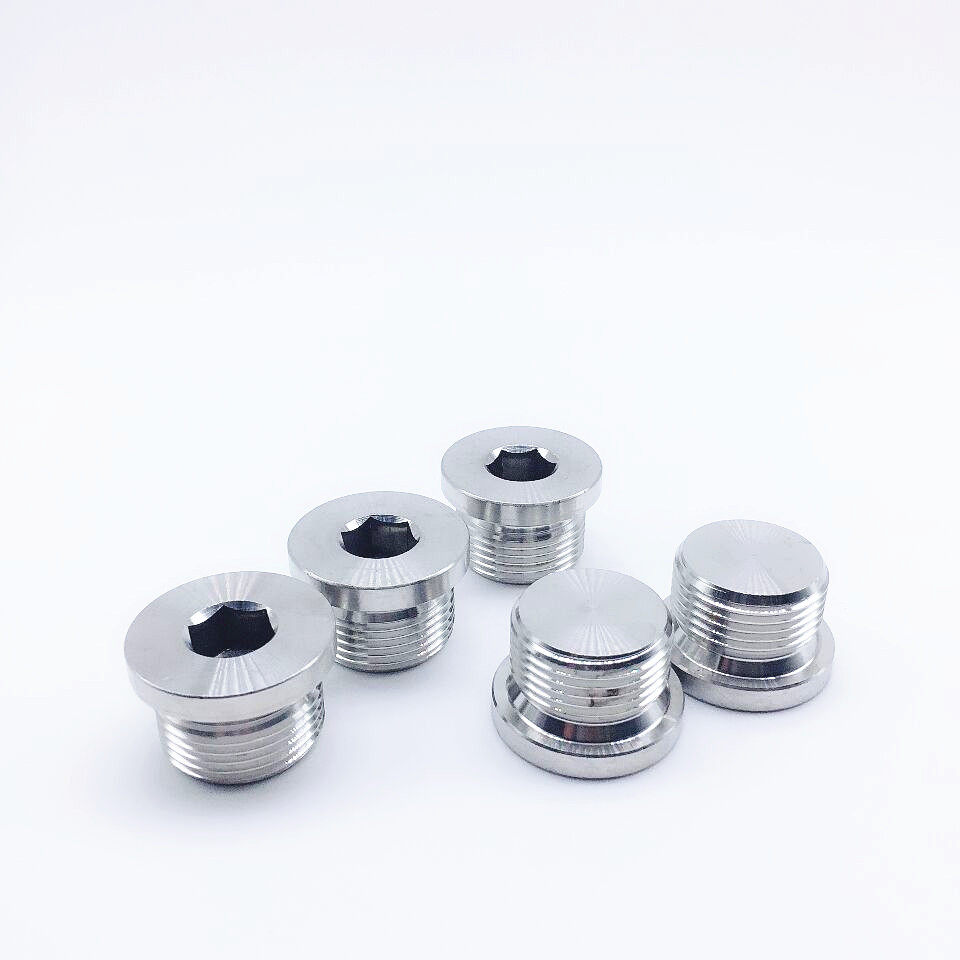 公制不锈钢六角法兰液压堵头头油管堵m36x1.536x2管堵