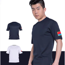 Summer pilot physical training suit round neck shirt suit top mens short-sleeved T-shirt shorts sports quick-drying breathable