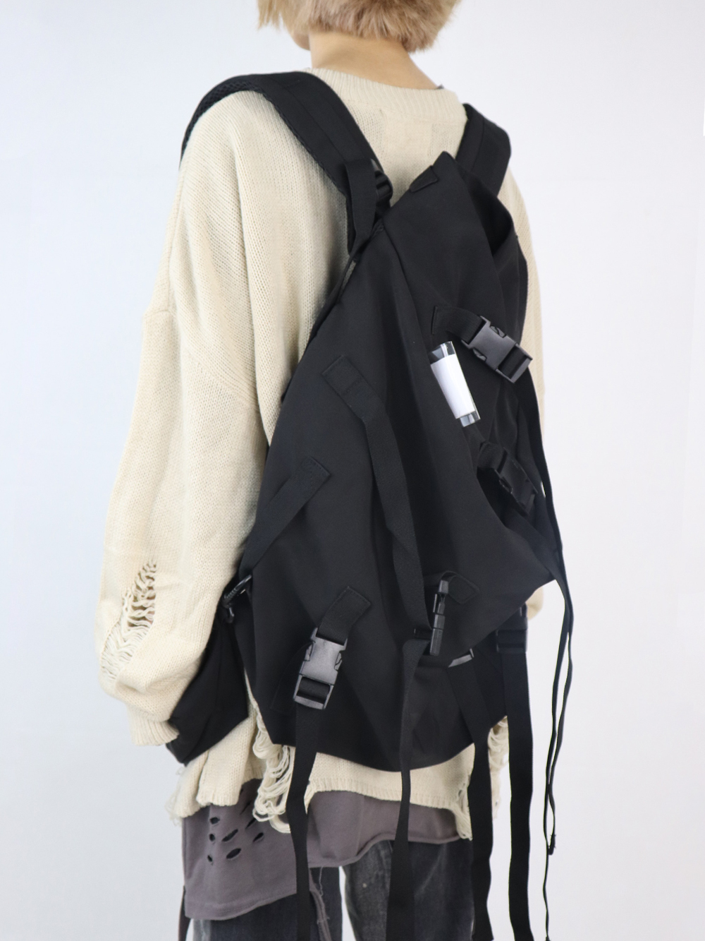 JUMP NEXT 韩国自制 工装书包机能战术暗黑双肩包 欧美高街背包潮