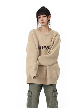 JUMP NEXT National trend pullover logo sweater loose casual couple thickened 850g ເສື້ອຢືດອົບອຸ່ນລະດູໃບໄມ້ປົ່ງແລະລະດູຫນາວ