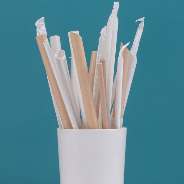 吸管6mm口径一次性环保独立包装纸可降降解咖啡吸管