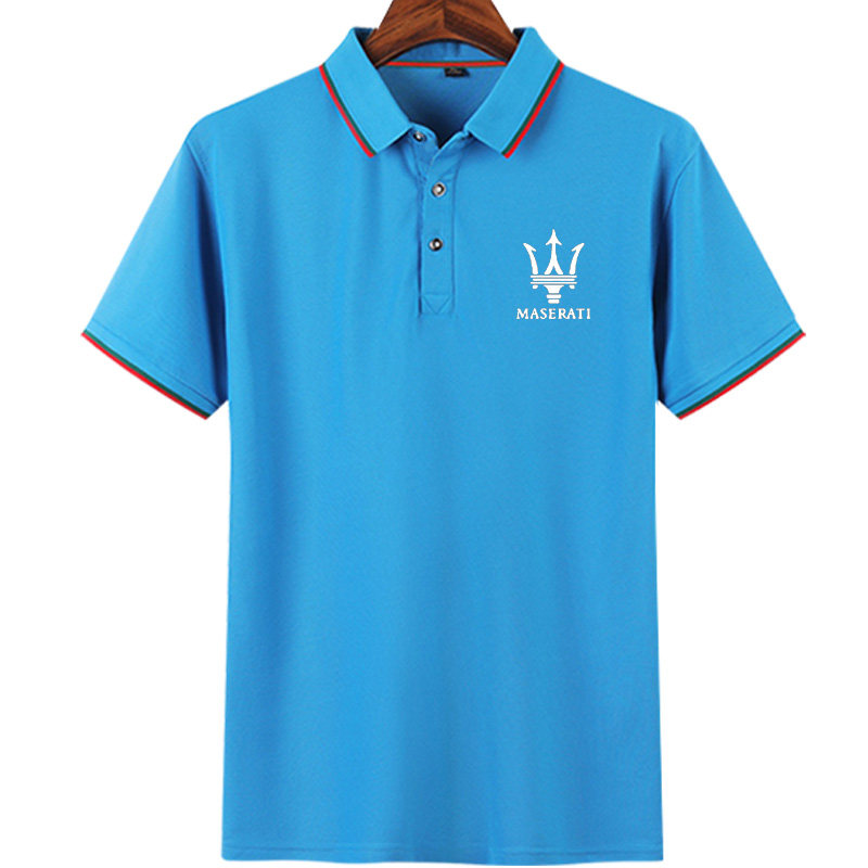 玛莎拉蒂车标4s工装定制工作服男女情侣夏季衣服polo衫