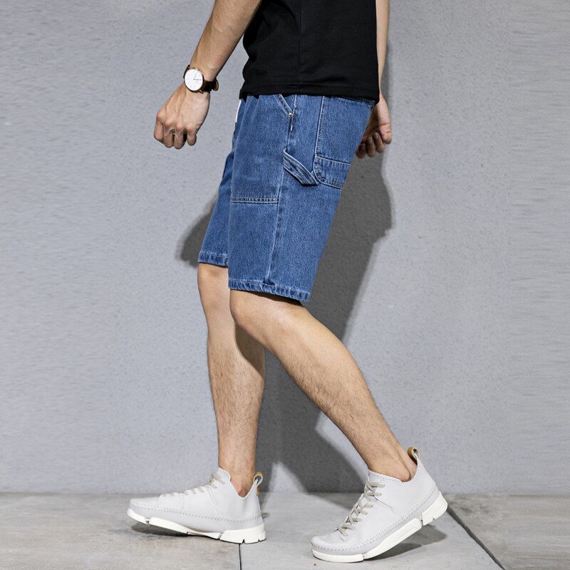 夏季工装牛仔短裤男宽松五分裤洗水纯棉休闲5分中裤男潮薄款裤衩