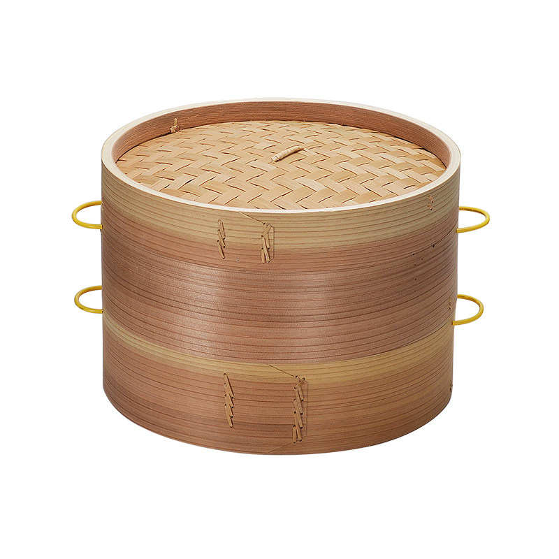 闽富带防烫把手木蒸笼家用柳杉木加高加深笼屉蒸格大小笼包蒸笼