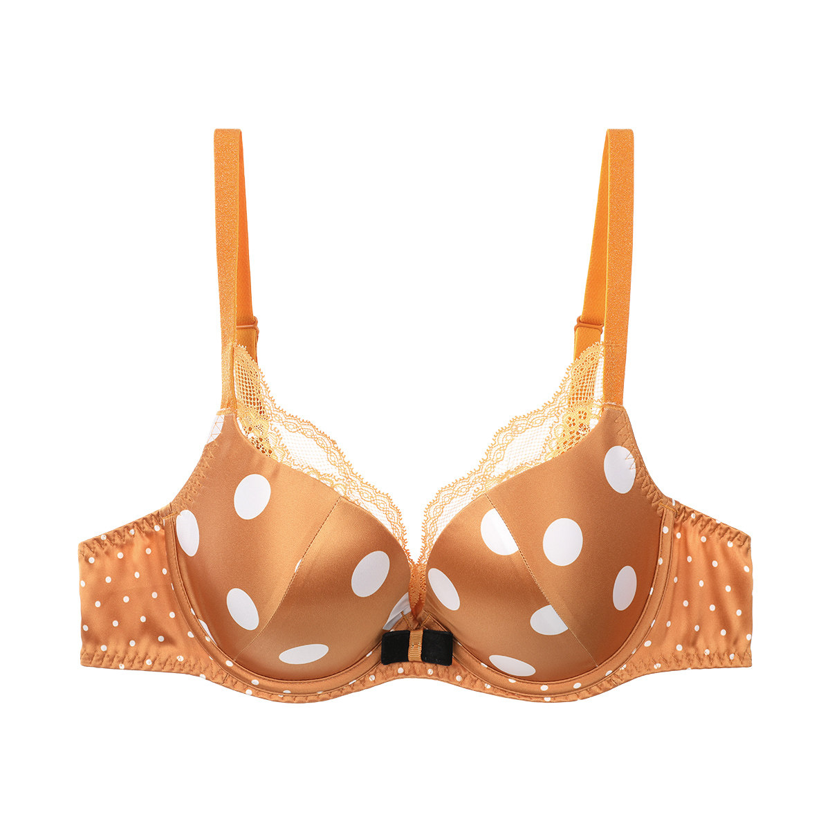 芬狄诗女士内衣甜美轻奢蕾丝无痕波点女美背上托厚杯文胸