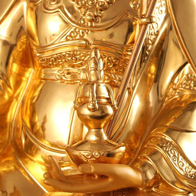 花生台湾纯铜手工贴金金莲大师藏传佛教密宗供奉摆件