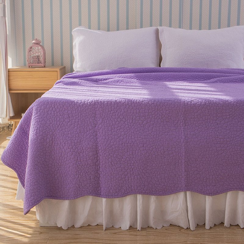 柔软三件水洗衍缝砂洗韩国纯色空调单件床盖床盖
