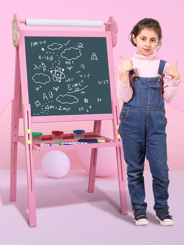 双面儿童架式小黑板画板写字升降磁性无尘家用画板