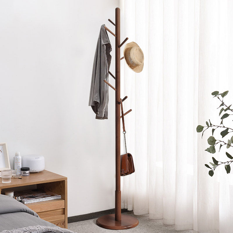 邦禾落地实木衣帽架卧室内挂衣架帽子简约挂钩衣帽架